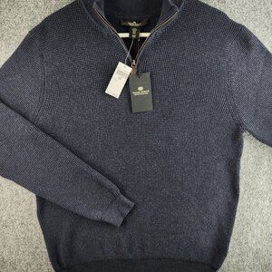 NWT Daniel Bishop Heritage Sweater Navy Blue 1/4 Zip Knit Pullover XL Men Adult